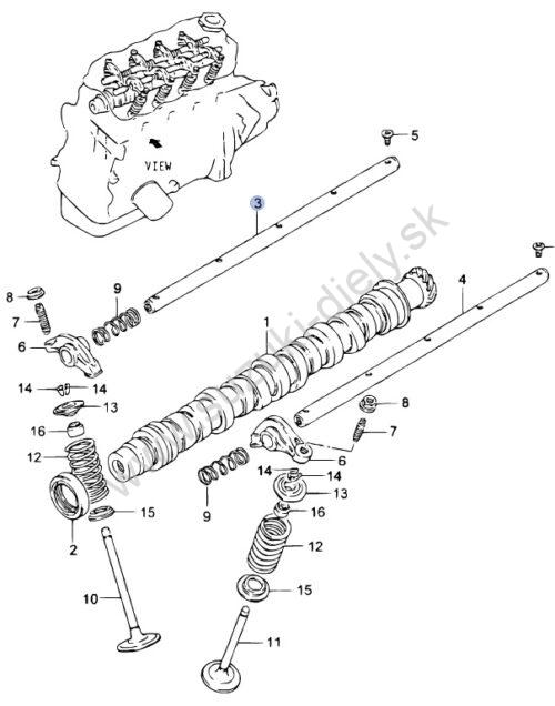 Hriadeľ vahadla motora pre sací ventil Samurai SJ 413 1,3 - Image 2